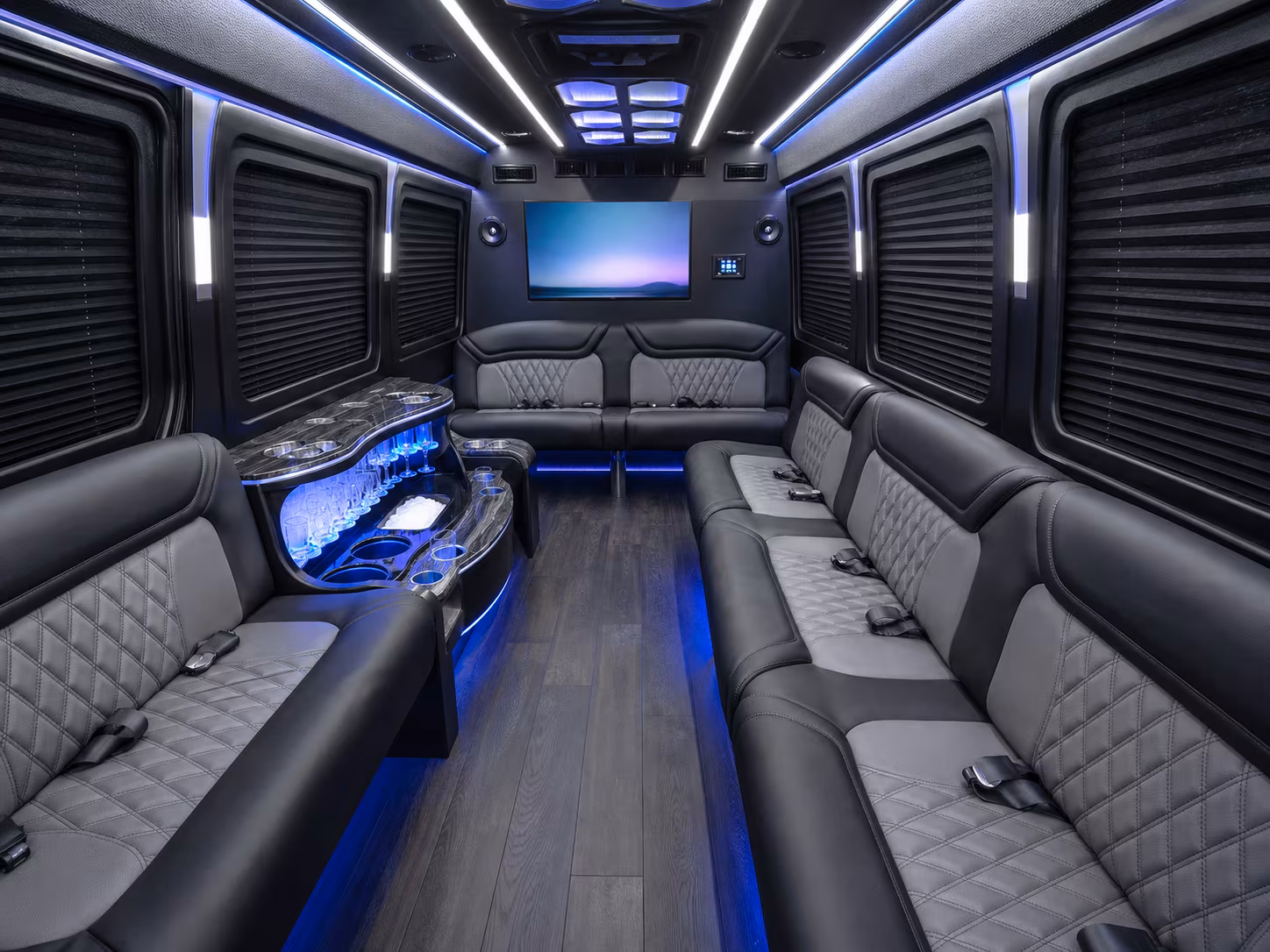 frederick 50 passenger party bus interior
