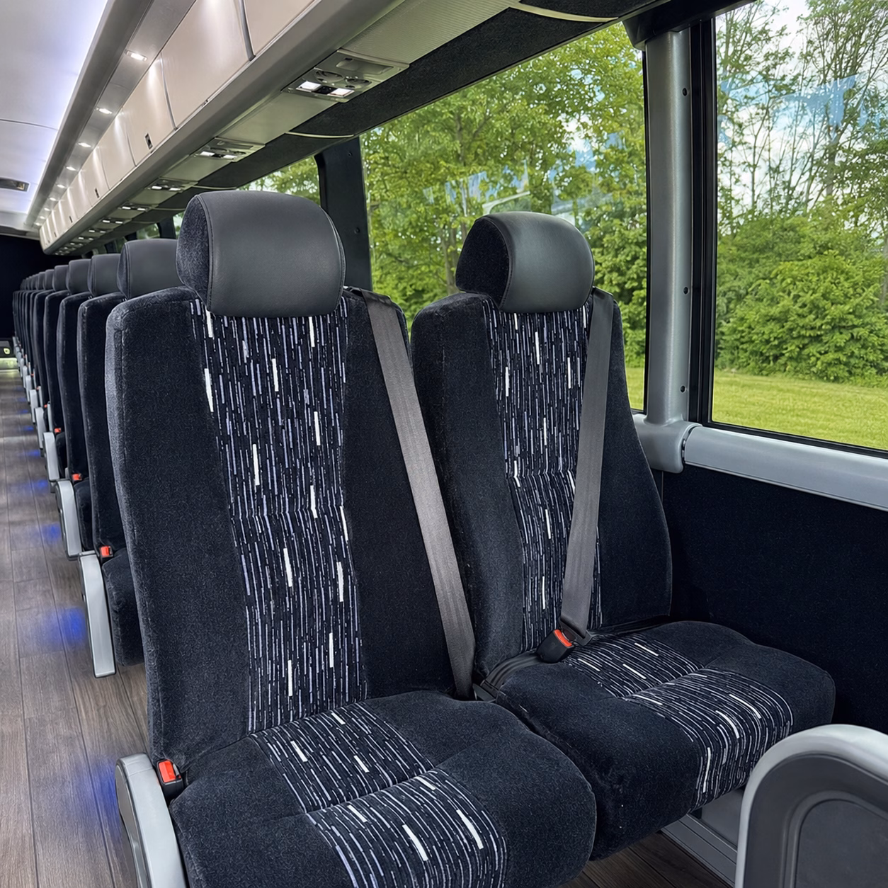 silver spring charter bus rental interior